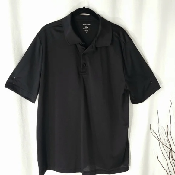 George Other - 3/$25 Solid Black Polo Shirt
